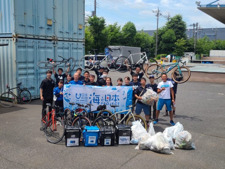 河川敷のサイクリングロードを走りながら、川をキレイに🚲